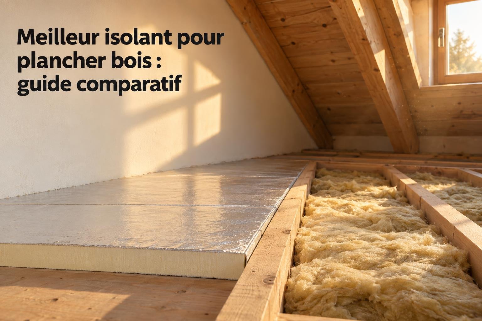 Meilleur isolant pour plancher bois : guide comparatif sur une mezzanine avec isolation et bois apparents